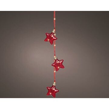 Micro LED bundel rood ster steady 15 LED warm wit 28 cm - Lumineo
