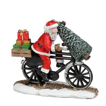 Santa on bicycle 7,5 cm  - Luville 
