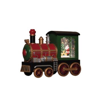 Trein met Santa in glitterwater 21 cm warm wit - Anna’s Collection