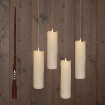 Zwevende LED kaarsen met timer 18 cm wit 4 stuks - Anna’s Collection