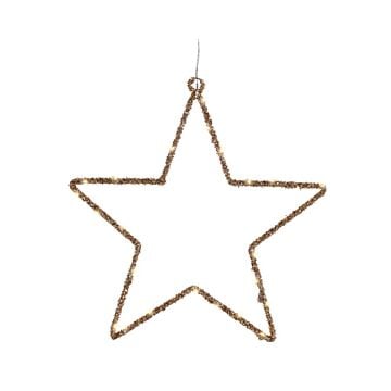 Micro LED ster metaal  35 LED goud 38 cm - Lumineo