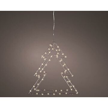 Micro LED frame light acryl kerstboom 65 LED warm wit 35 cm - Lumineo
