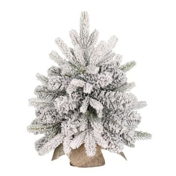 Kerstboom Grimshaw met burlap frosted groen 45 cm - Black Box