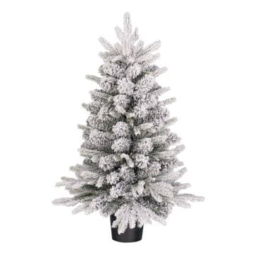 Kerstboom Grimshaw met burlap frosted groen 90 cm - Black Box