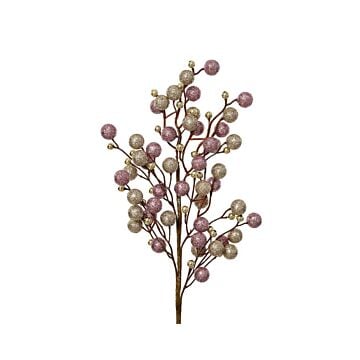 Decoratietak met kerstballetjes shiny glitter roze