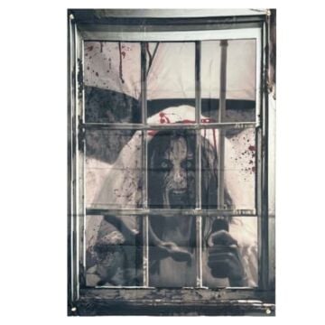 Raamsticker horrorbruid 80x120 cm