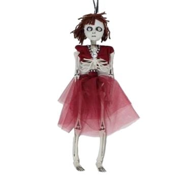 Halloween LaCatrina skelet rood 40 cm