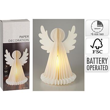 LED Engel Papier 28 cm Wit LED Engel Papier 28 cm Wit