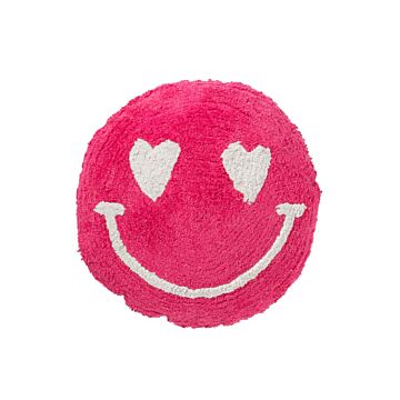 Kussen Smiley roze 45 cm