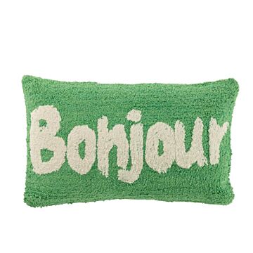 Kussen Bonjour groen 50 cm
