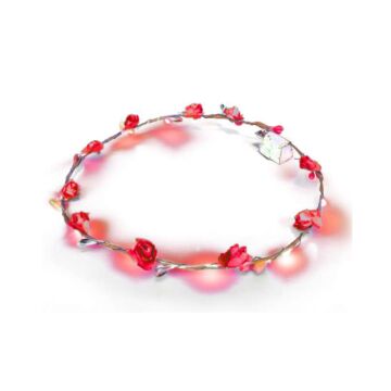 Haarband bloemen LED rood Haarband bloemen LED rood