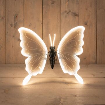LED vlinder warm wit bewegende vleugels met aanloopsnoer 60 cm