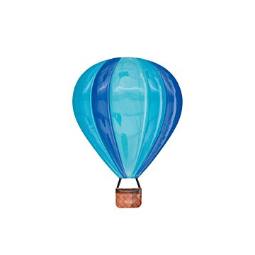 Wanddecoratie luchtballon metaal blauw 38 cm
