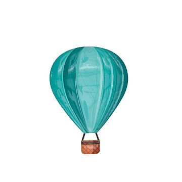 Wanddecoratie luchtballon metaal groen 38 cm