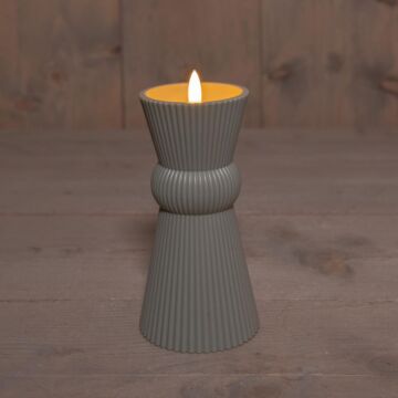 Buitenkaars 3D vlam kunststof olijf groen 17,5 cm