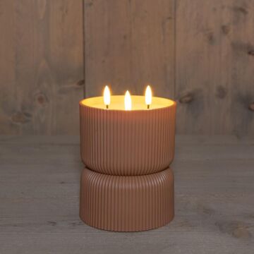 Buitenkaars 3D vlam kunststof terra 17,5 cm