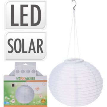 Solar LED lampion wit Ø 28 cm - Pro Garden