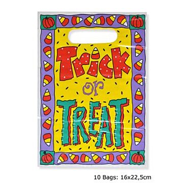 Uitdeelzakjes Trick or Treat 10 stuks 16 x 22,5 cm
