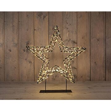 Ster 3D 1200LED Metaal Zwart 56 cm