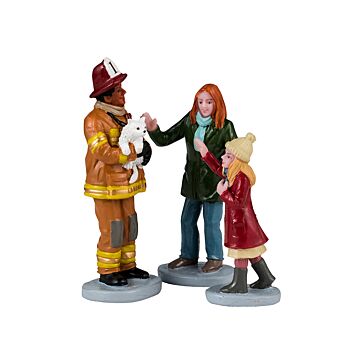 Lemax Fireman to the Rescue set van 3