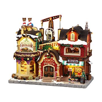 Lemax The Holly Jolly Chocolatier & Mrs. Claus Coffee Shop inclusief adaptor 74254, 550 mA (wit)