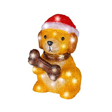 LED Figuur hond met bot acryl bruin 27 cm - Lumineo LED Figuur hond met bot acryl bruin 27 cm - Lumineo