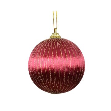 Kerstbal Donkerroze 7,5 cm - Decoris