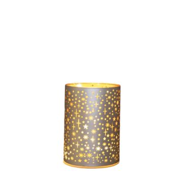 Glazen cilinder met sterren champagne 12 cm - Anna’s Collection