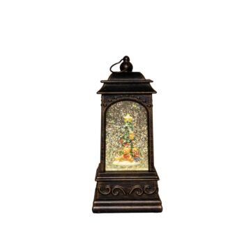 Lantaarn kerstboom glitterwater 20,5 cm - Anna’s Collection