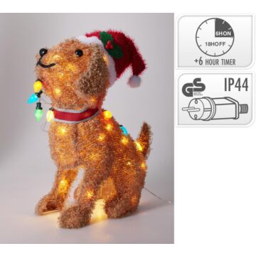 LED Hond Kerstman 55 cm