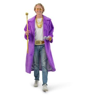 Paarse Fluffy lange jas Paarse Fluffy lange jas