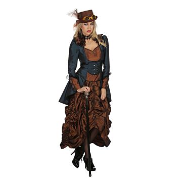 Steampunk blauw jurk 