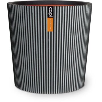Bloempot Vase conisch groove antraciet - Capi