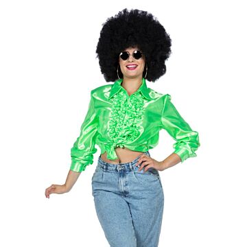 Ruchesblouse satijn neon Ruchesblouse satijn neon