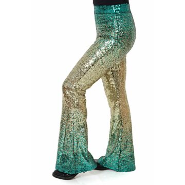 Flared pants green/gold Flared pants green/gold